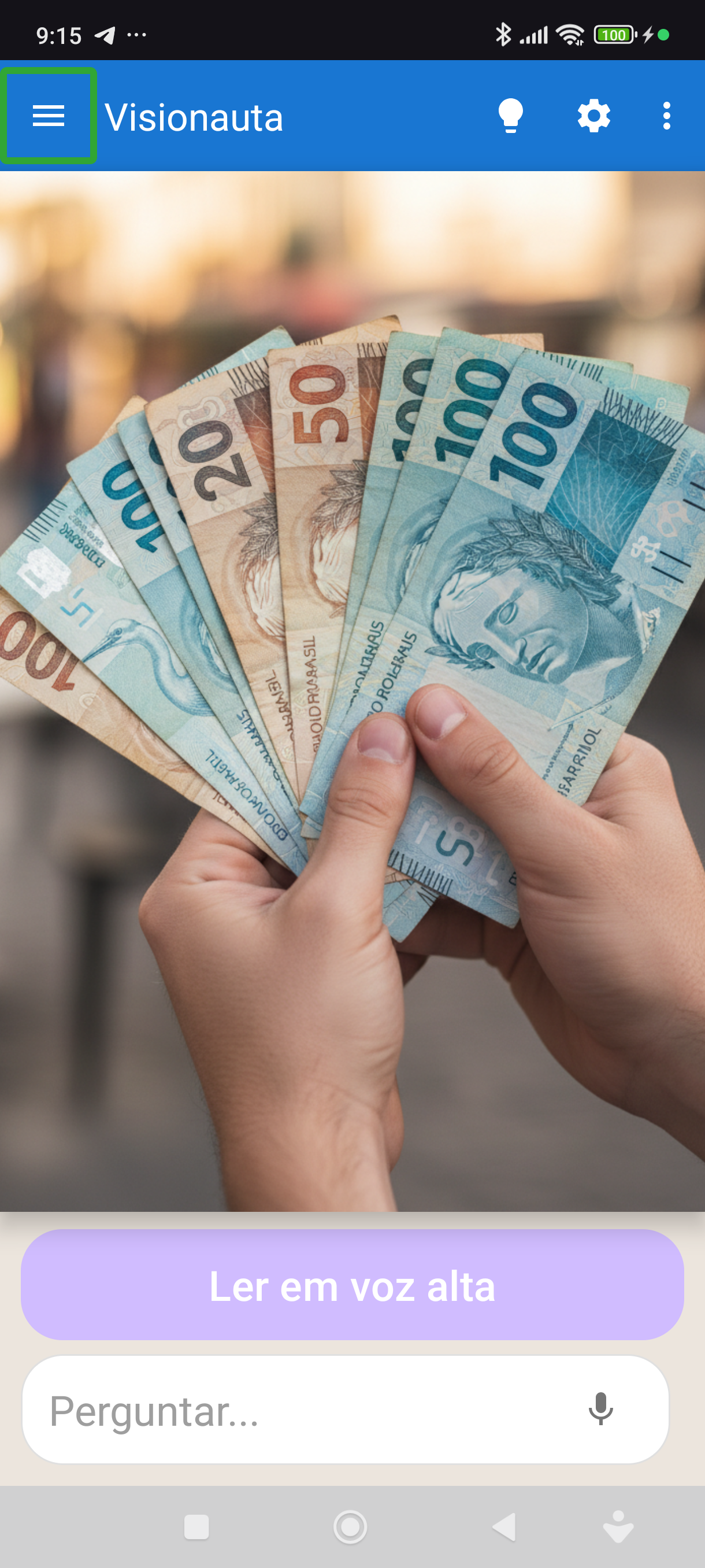 Screenshot - Reconhecimento de Dinheiro